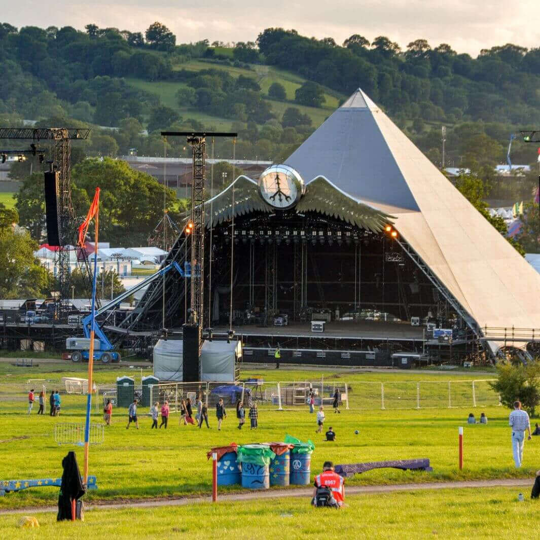 WADE BUILDING SUPPLIES | GLASTONBURY FESTIVAL SHOWING TEMPORARY FENCING IN PLACE