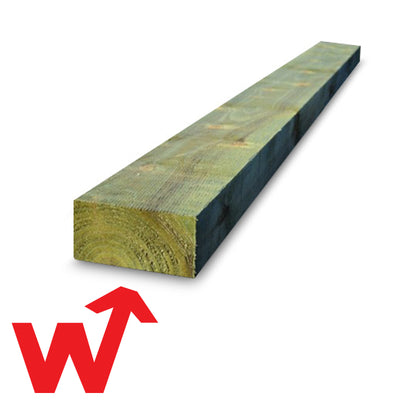2.4m Garden Sleepers Green Treated Timber 2.4m x 200mm x 100mm Pack of 10 by Unbranded