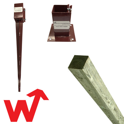 75x75 x 2.4m Green Timber Fence Posts With Spike Or Bolt-Down PACK OF 3 by Unbranded