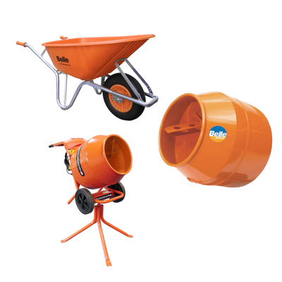 Altrad Belle Electric Cement Mixer Offer Bundle Pack With Spare Drum & Warrior Wheelbarrow by Altrad Belle