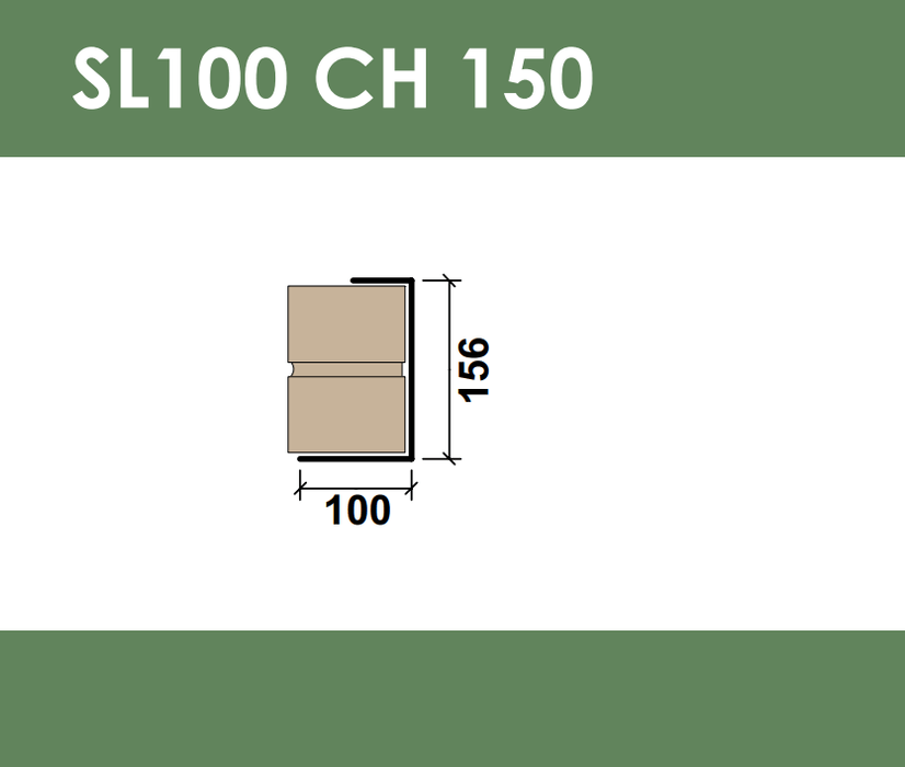 Stressline Standard Duty 100mm Single Leaf C Shape Lintel SL100CH150