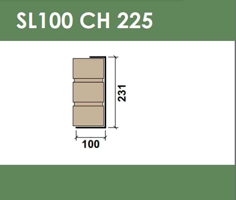 Stressline Medium Duty 100mm Single Leaf C Shape Lintel SL100CH225