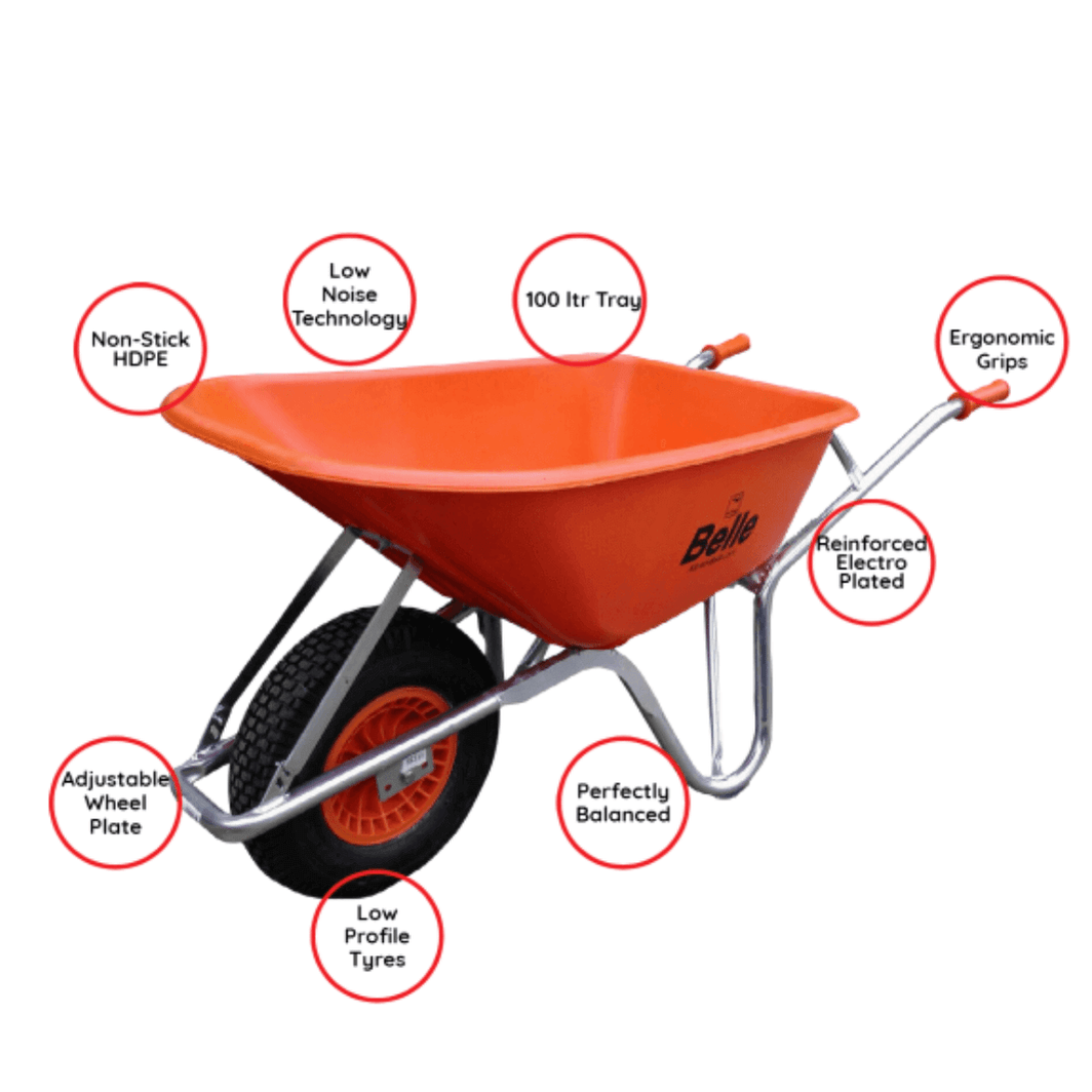 Altrad Belle Wheelbarrow Heavy Duty Orange UK Wade