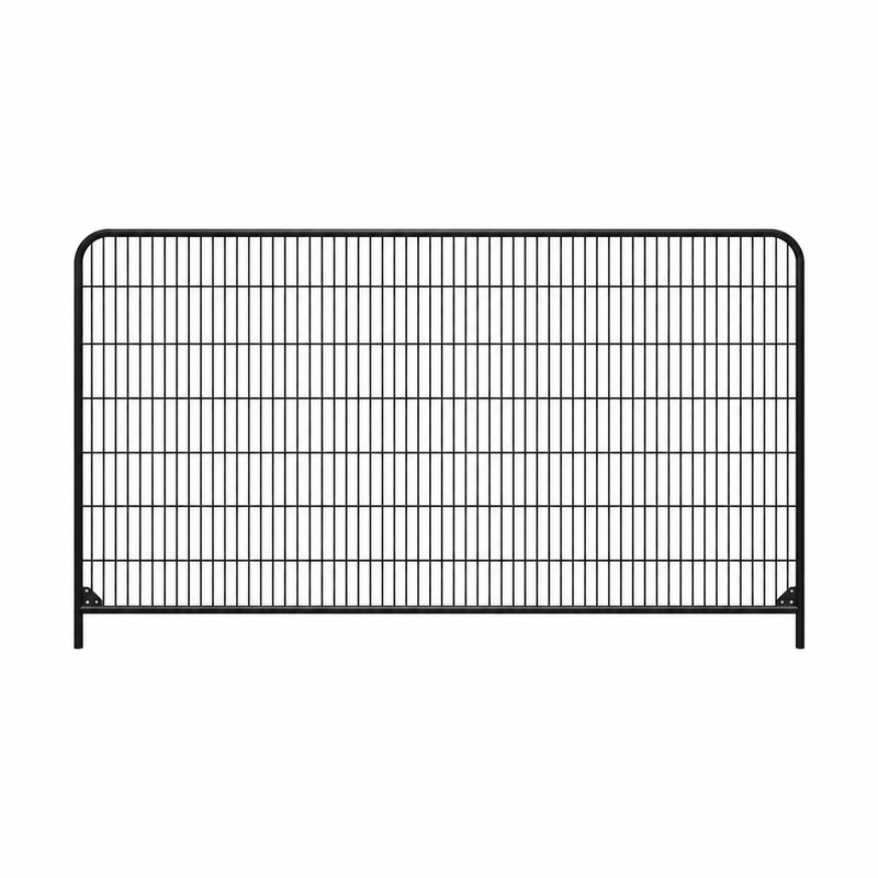 Black Anti Climb Round Top Temporary Fence Panel by Wade Fencing