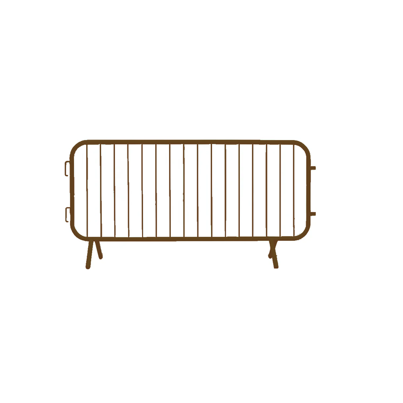 Brown Crowd Control Barrier Fixed Leg by Wade Fencing