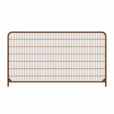Brown Anti Climb Round Top Temporary Fence Panel by Wade Fencing