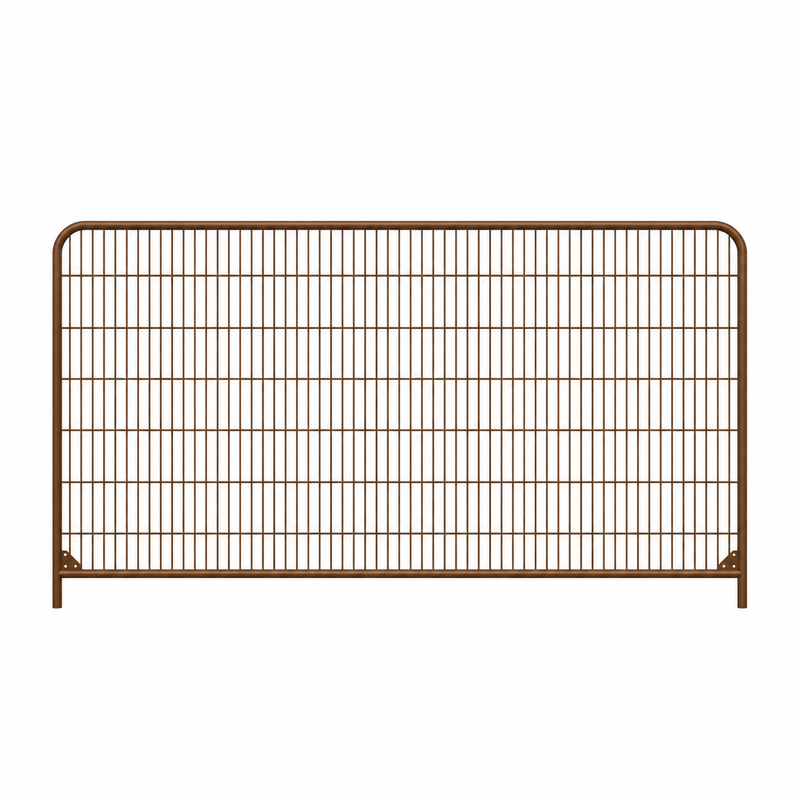Brown Anti Climb Round Top Temporary Fence Panel by Wade Fencing