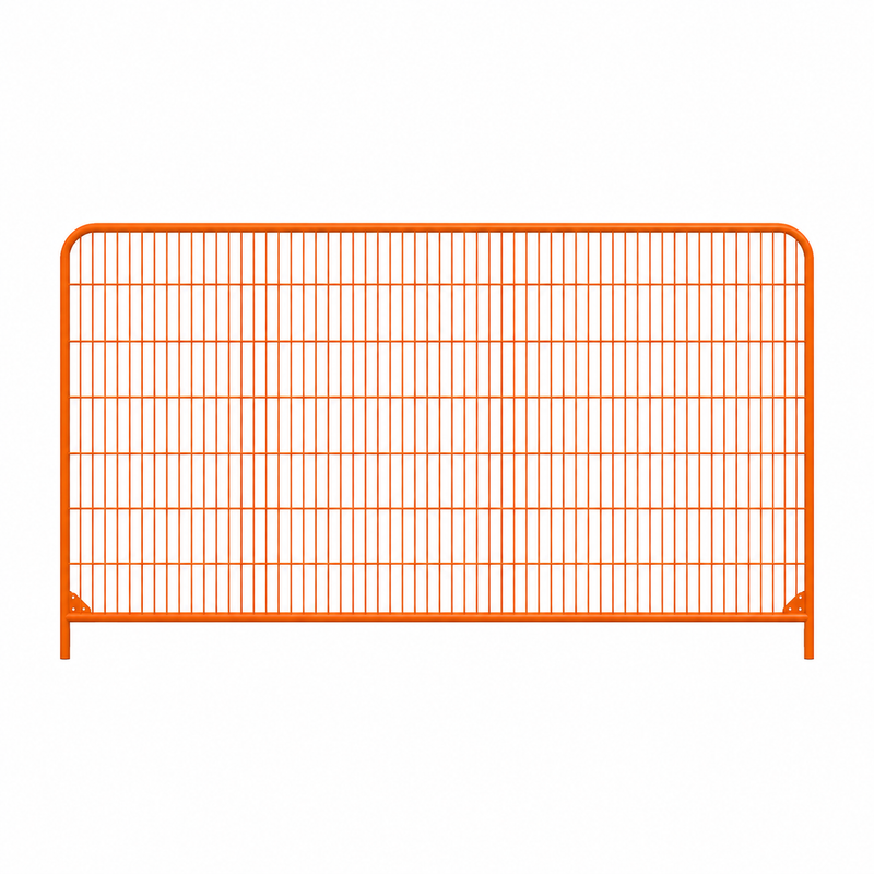 Orange Anti Climb Round Top Temporary Fence Panel by Wade Fencing