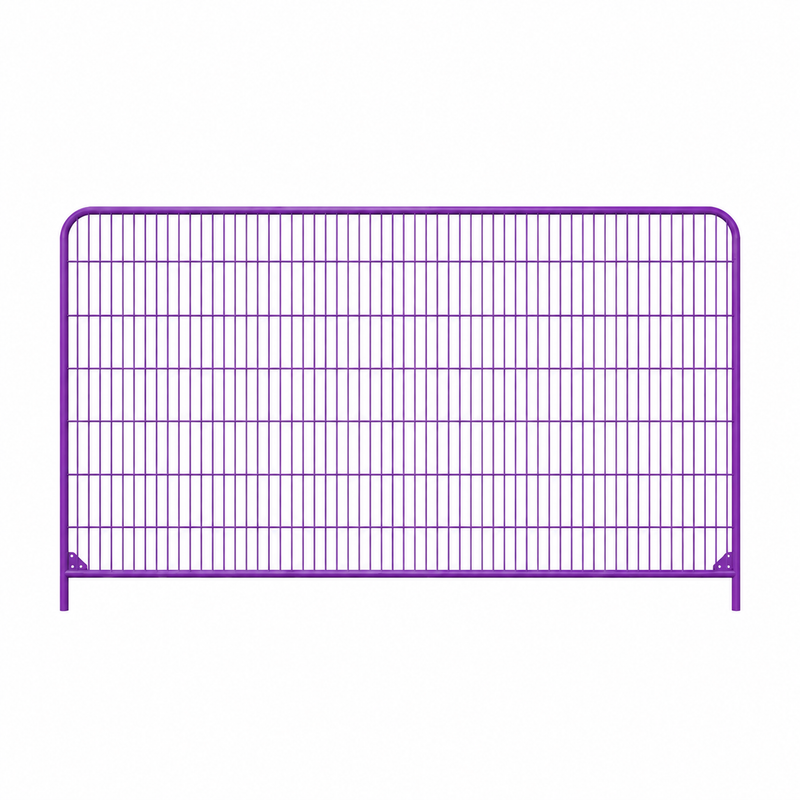 Purple Anti Climb Round Top Temporary Fence Panel by Wade Fencing