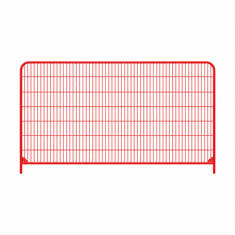 Red Anti Climb Round Top Temporary Fence Panel by Wade Fencing