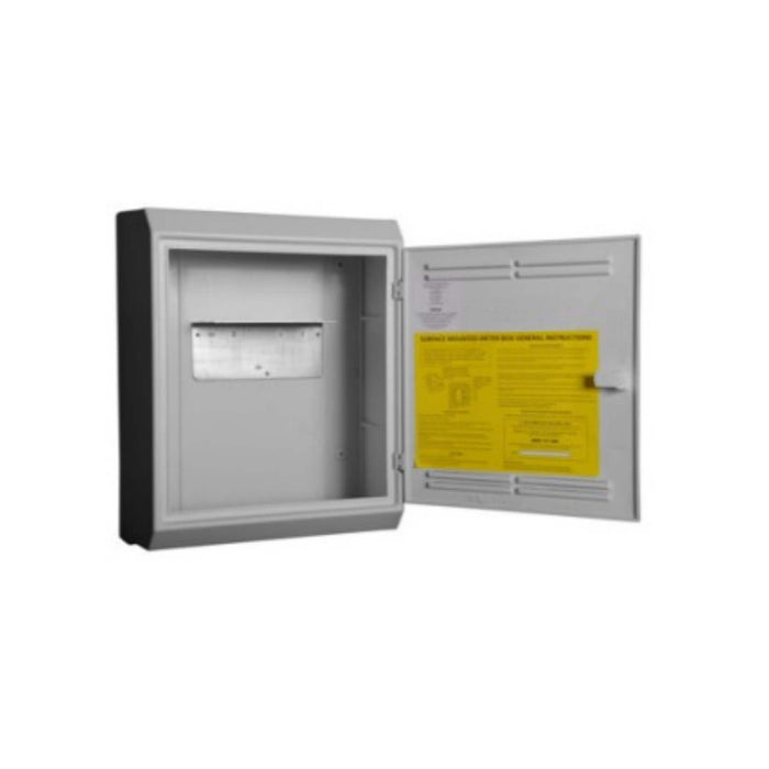 WADE BUILDING SUPPLIES | TRICEL SURFACE MOUNTED GAS METER BOX WITH DOOR OPEN 