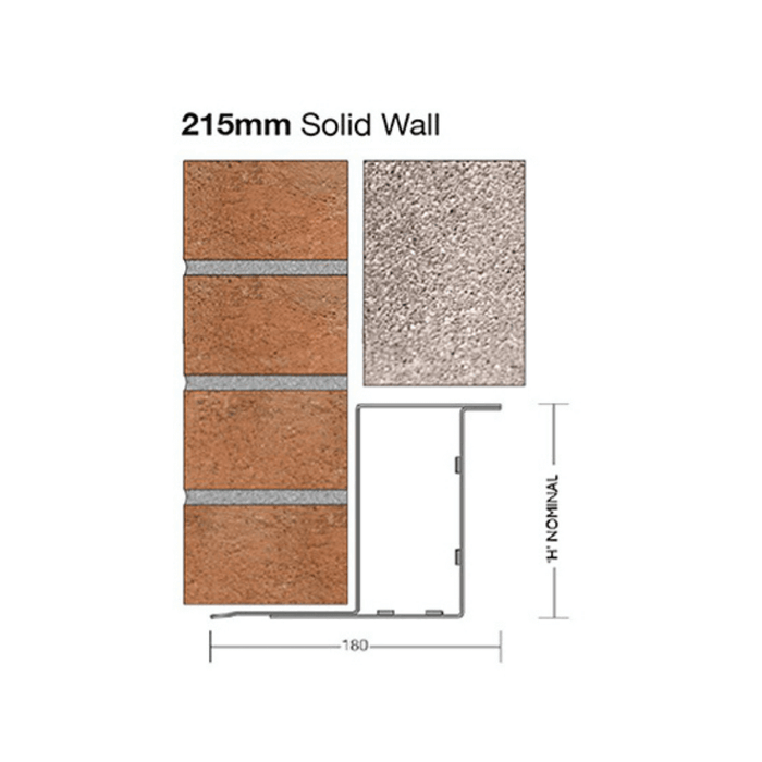 WADE BUILDING SUPPLIES | ILLUSTRATION SHOWING 215mm SOLID WALL LINTEL IN WALL